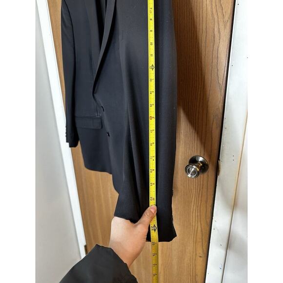 Calvin Klein Men's Suit Jacket Single Breasted 100% Wool 2 Buttons Black Sz 46R - Picture 9 of 12